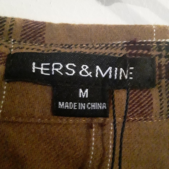 Hers&Mine Womens Plaid ButtonUp Shirt TieUp Waist - Picture 13 of 16